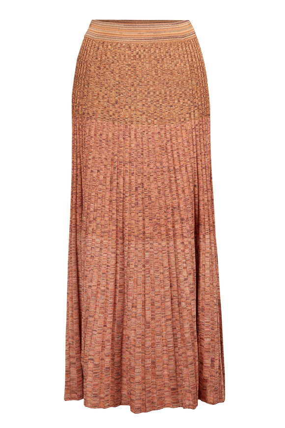 Zimmermann Mouline Chocolate Multi Ribbed Midi Skirt - view 1