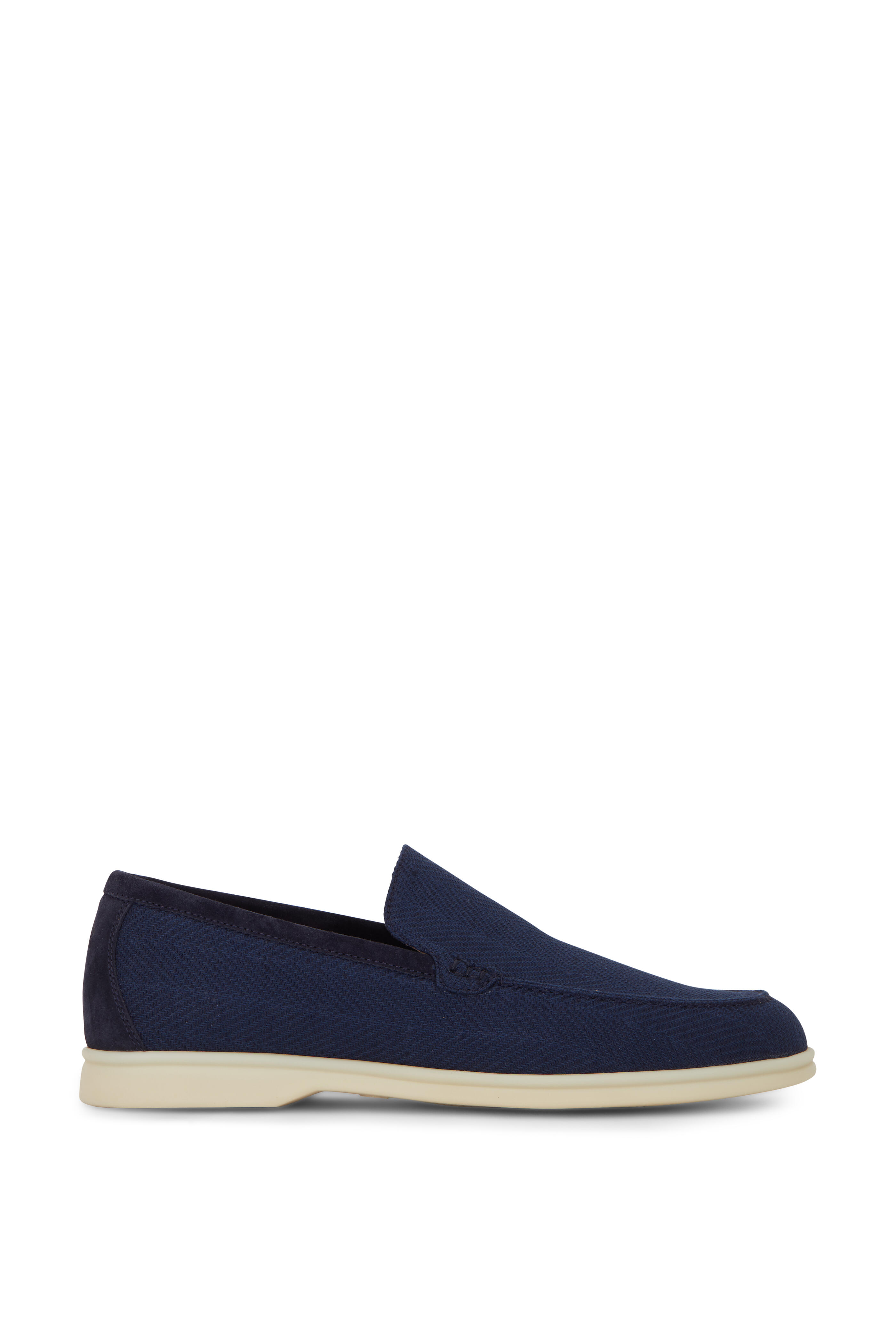 Loro Piana - Summer Walk Navy Blue Cotton Linen Loafer