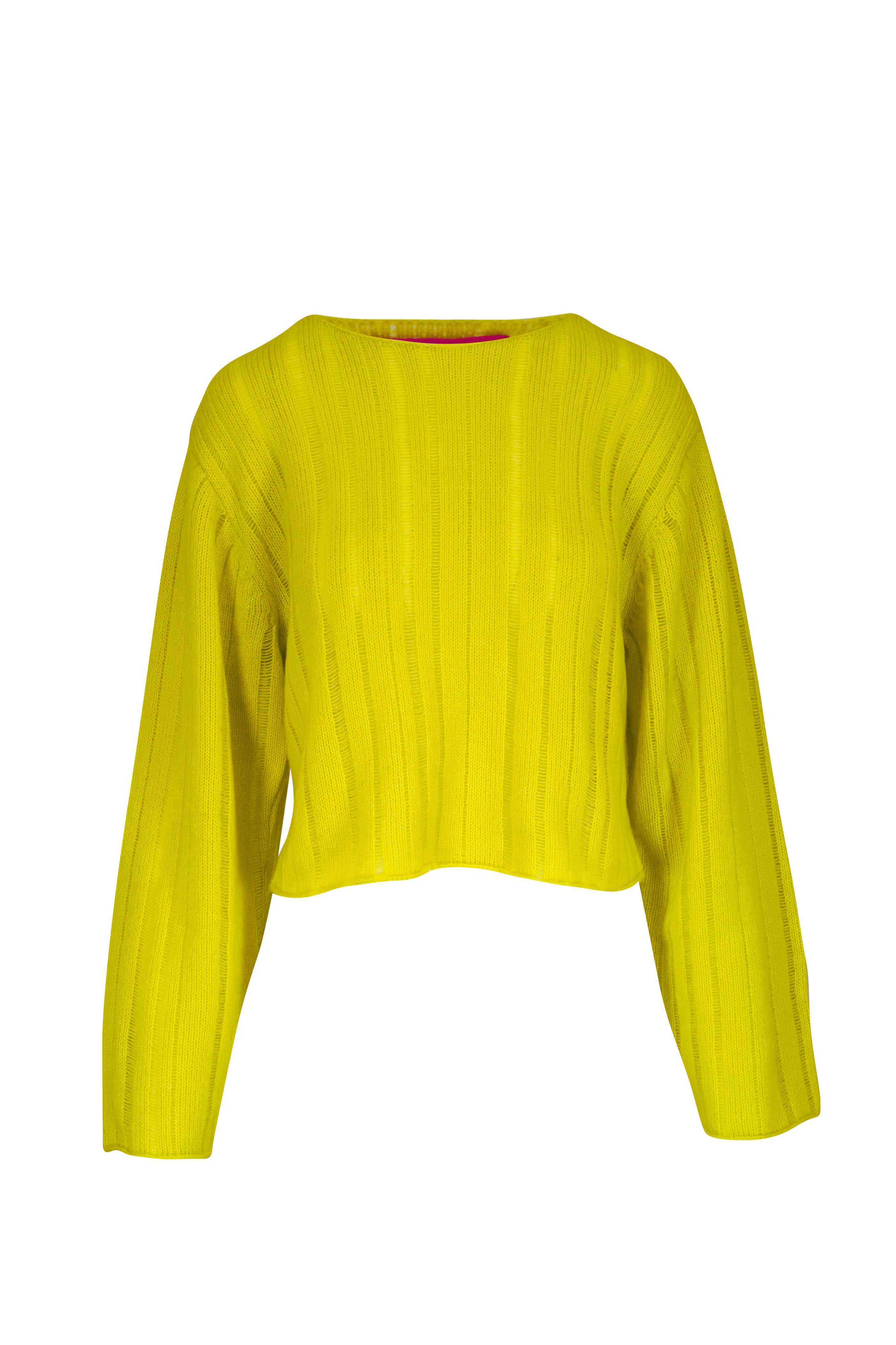 The Elder Statesman - Chartreuse Drop Needle Cashmere