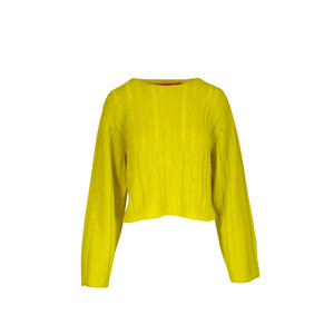 The Elder Statesman - Chartreuse Drop Needle Cashmere