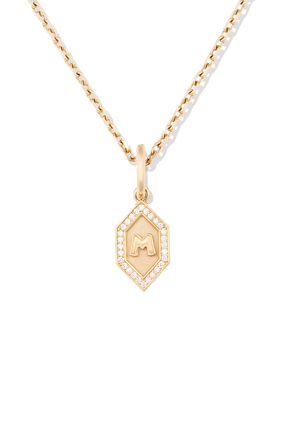 Campbell + Charlotte 14k Yellow Gold Heirloom Small "M" Medallion
