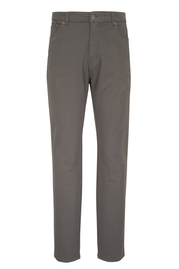 Peter Millar Signature Sateen Charcoal Gray Five-Pocket Pant - view 1