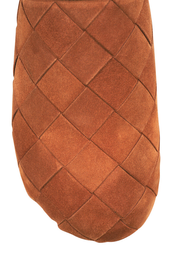 Bottega Veneta - Reggie Caramel Intrecciato Suede Slip On Clog