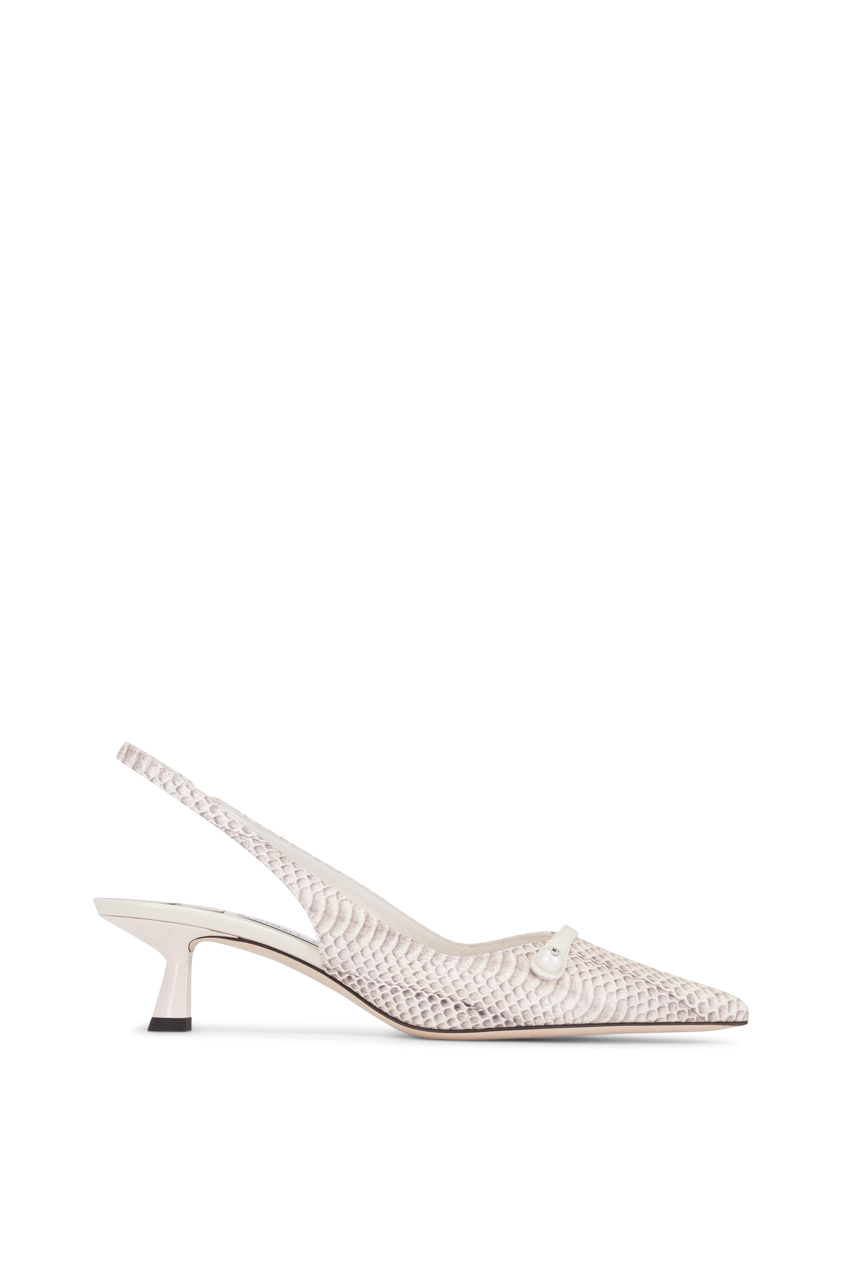 Jimmy Choo - Amita Embossed Leather Slingback, 45mm