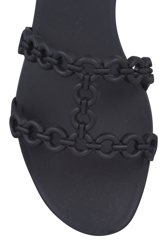 Aquazzura Infinity Chain Black Jelly Sandal - view 5