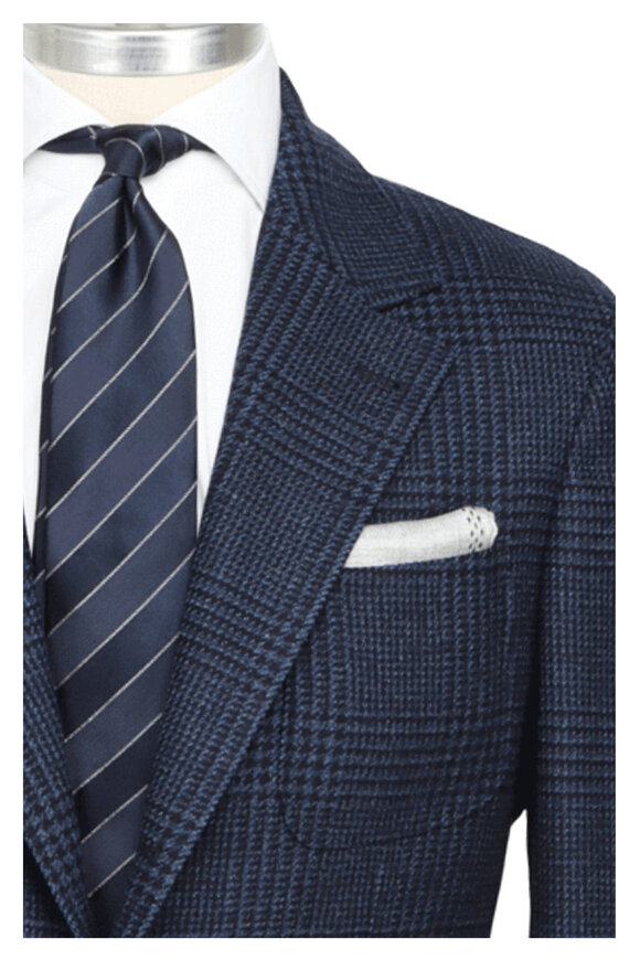 Brunello Cucinelli MP126P8703C8950 関税送料込 Brunello Cucinelli - Blue and Black Prince of Wales Corduroy
