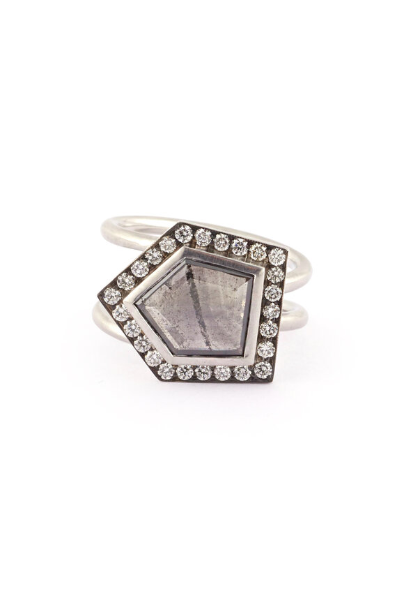 Sylva & Cie Rough Diamond Double Shank Ring - view 1