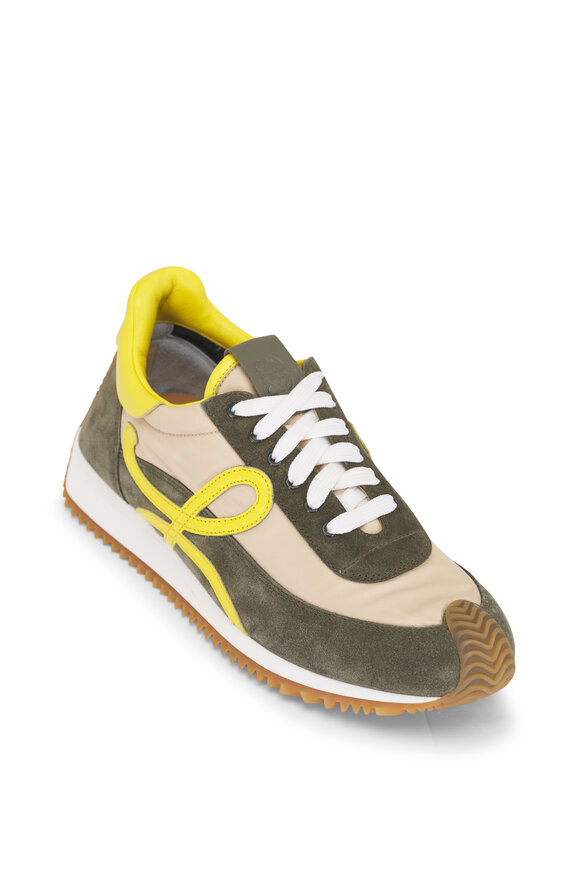 Loewe - Flow Runner Moss Green & Beige Sneaker | Mitchell Stores
