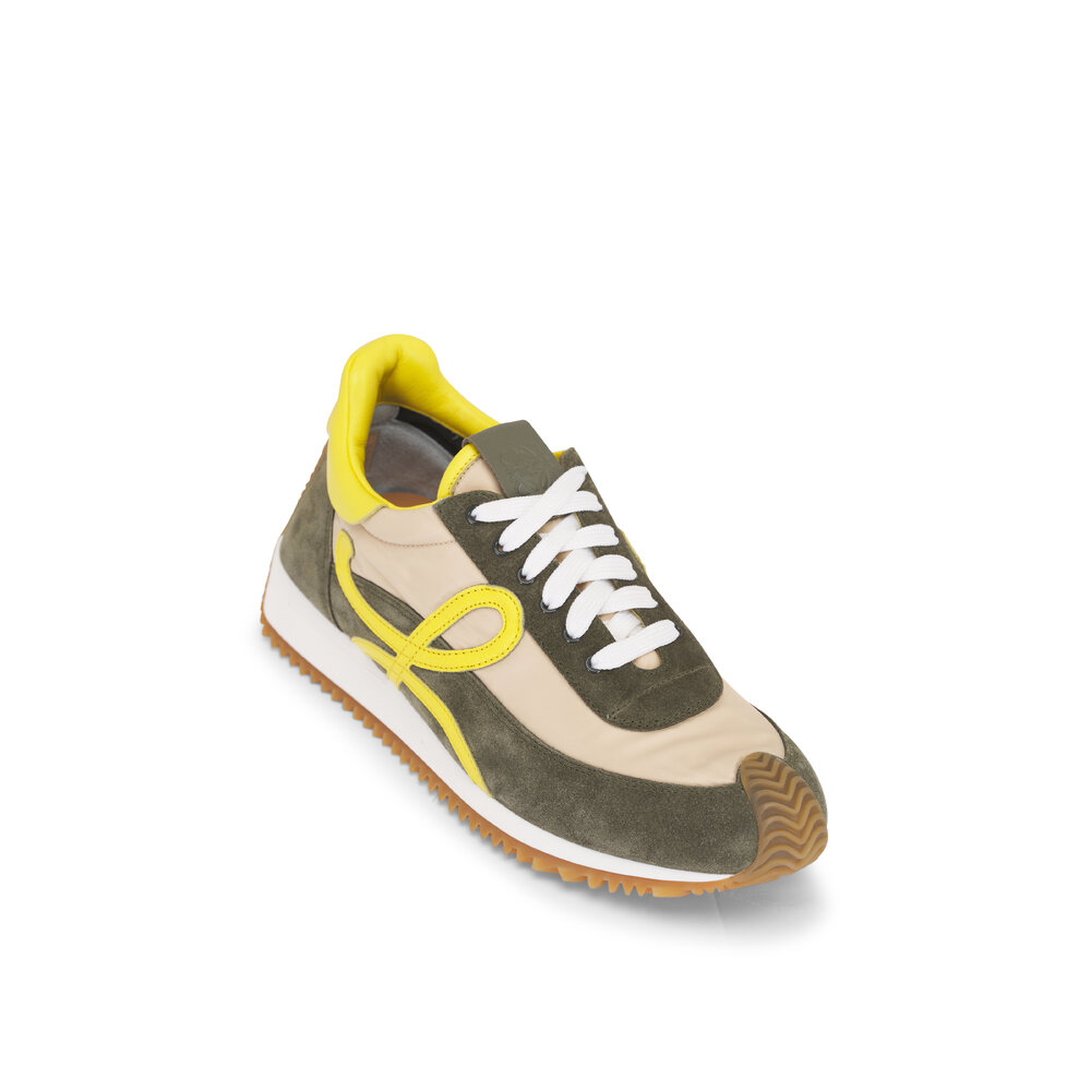 み*☆様 LOEWE HIGH TOP FLOW RUNNER 29.5 ベージ Loewe Flow Runner High-Top Sneakers Gold Nylon & Suede Size