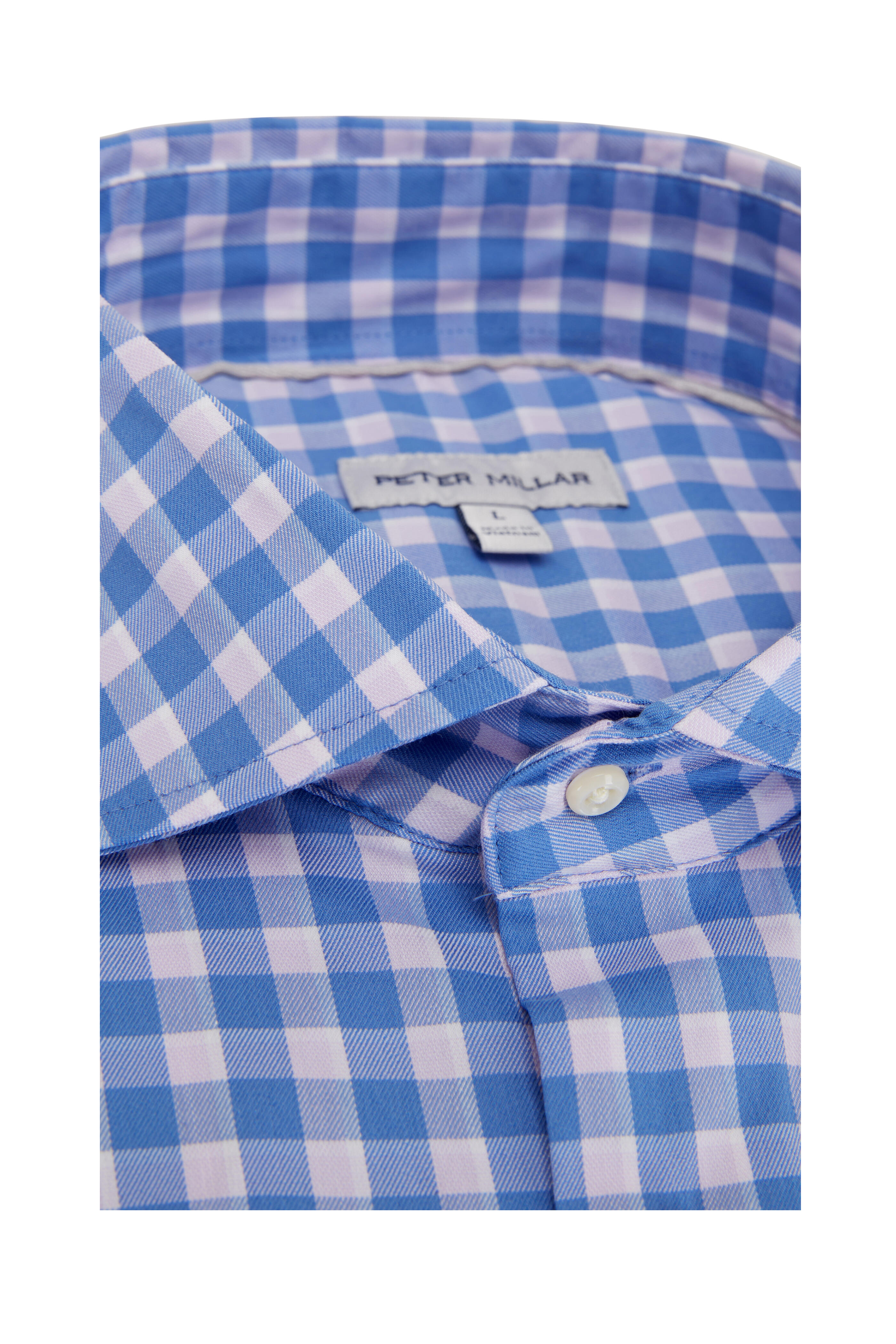 Peter Millar - Banbury Maritime Blue & Pink Stretch Sport Shirt - view 3