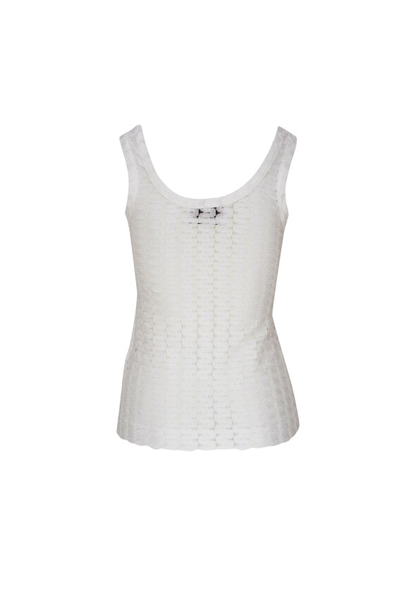 Missoni - Brilliant White Embroidery Knit Tank Top 