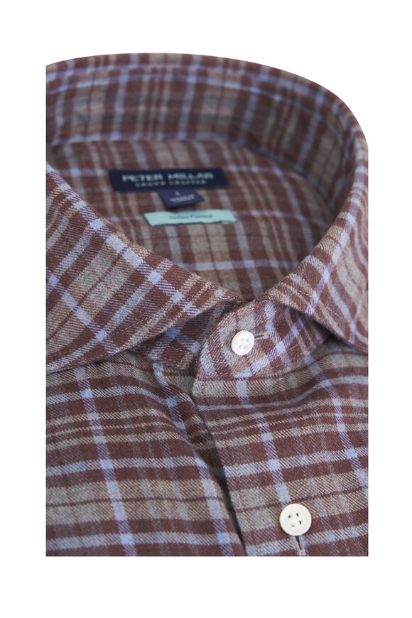 Peter Millar Gray Cuneo Italian Flannel Sport Shirt - view 2
