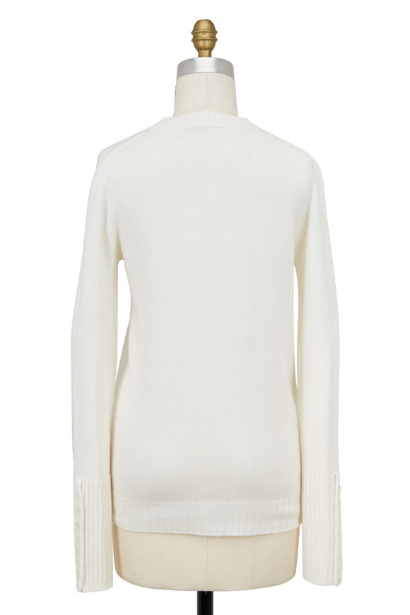 Agnona - White Crewneck Stitch Sweater