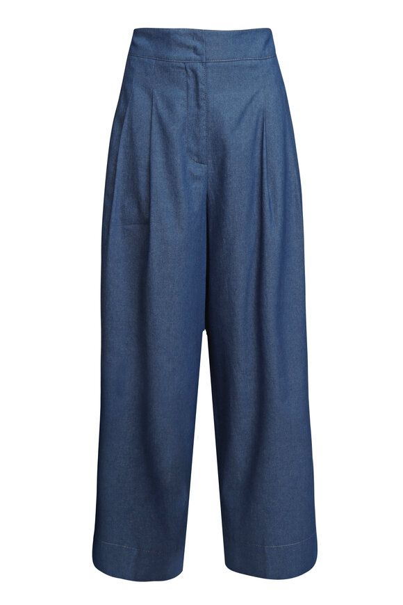 Akris Punto Fedrica High Rise Wide Leg Jean in Medium Blue