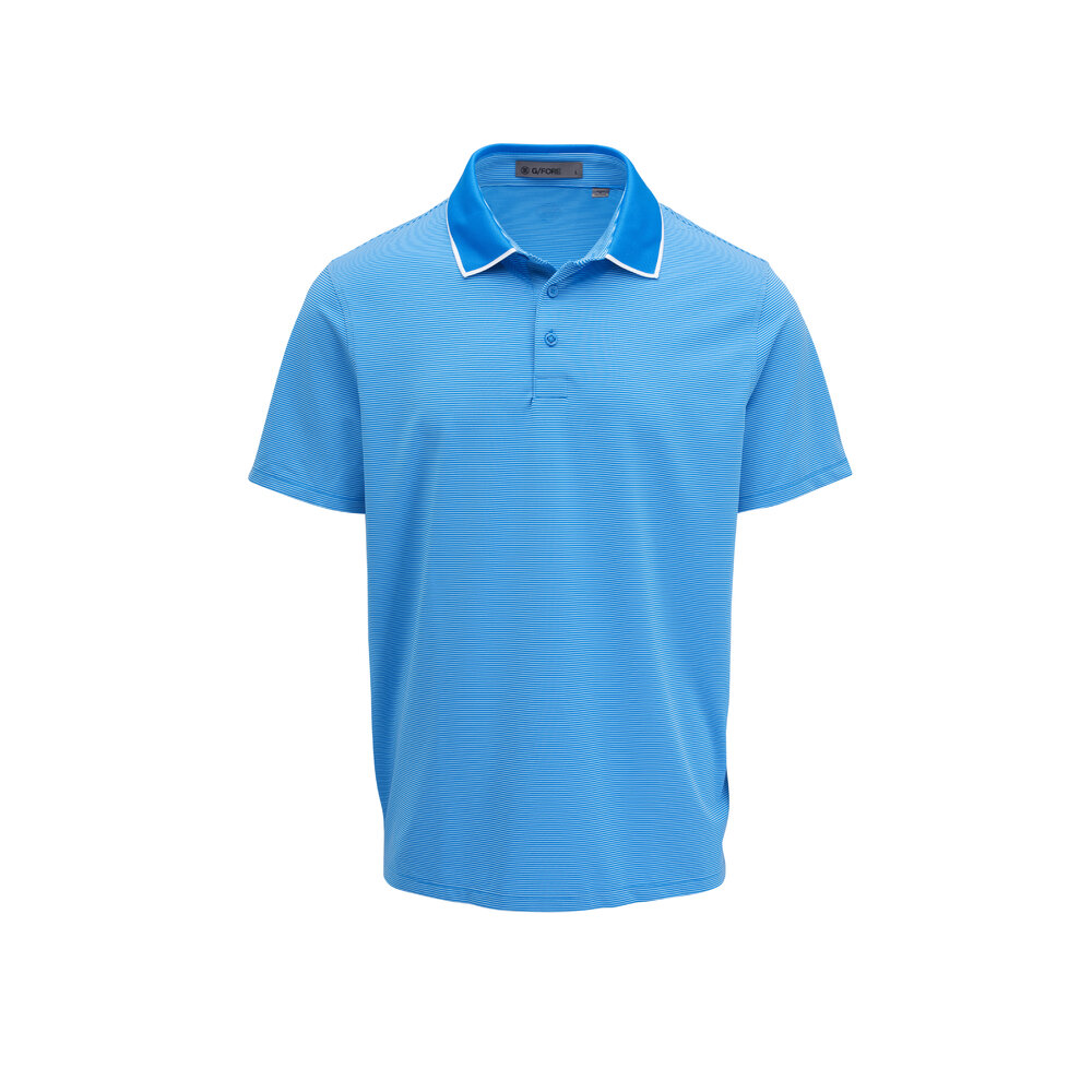 G/Fore - Feeder Racer Blue Stripe Tech Jersey Polo