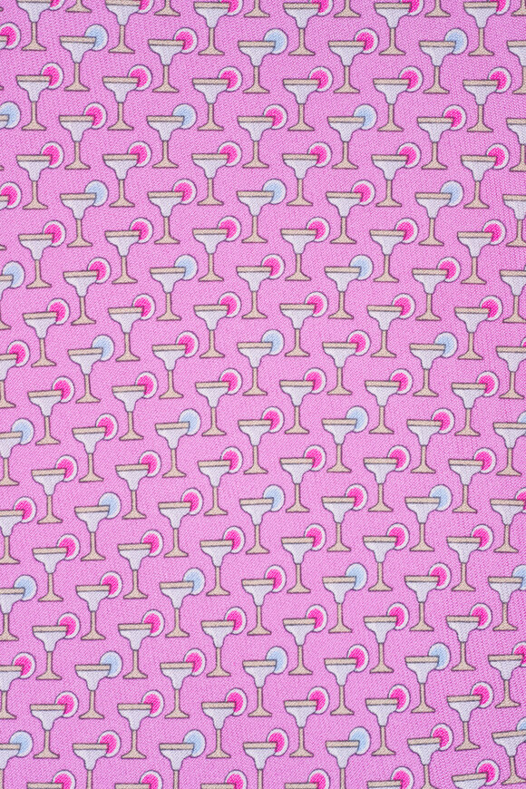 Ferragamo - Pink Margarita Print Silk Necktie