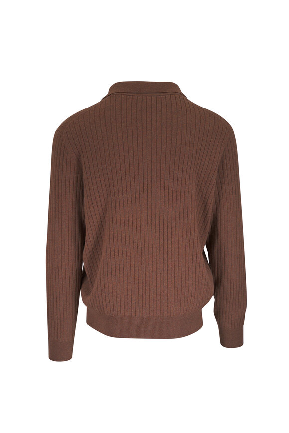 Loro Piana - Roadster Nutmeg Cashmere Quarter Zip Pullover