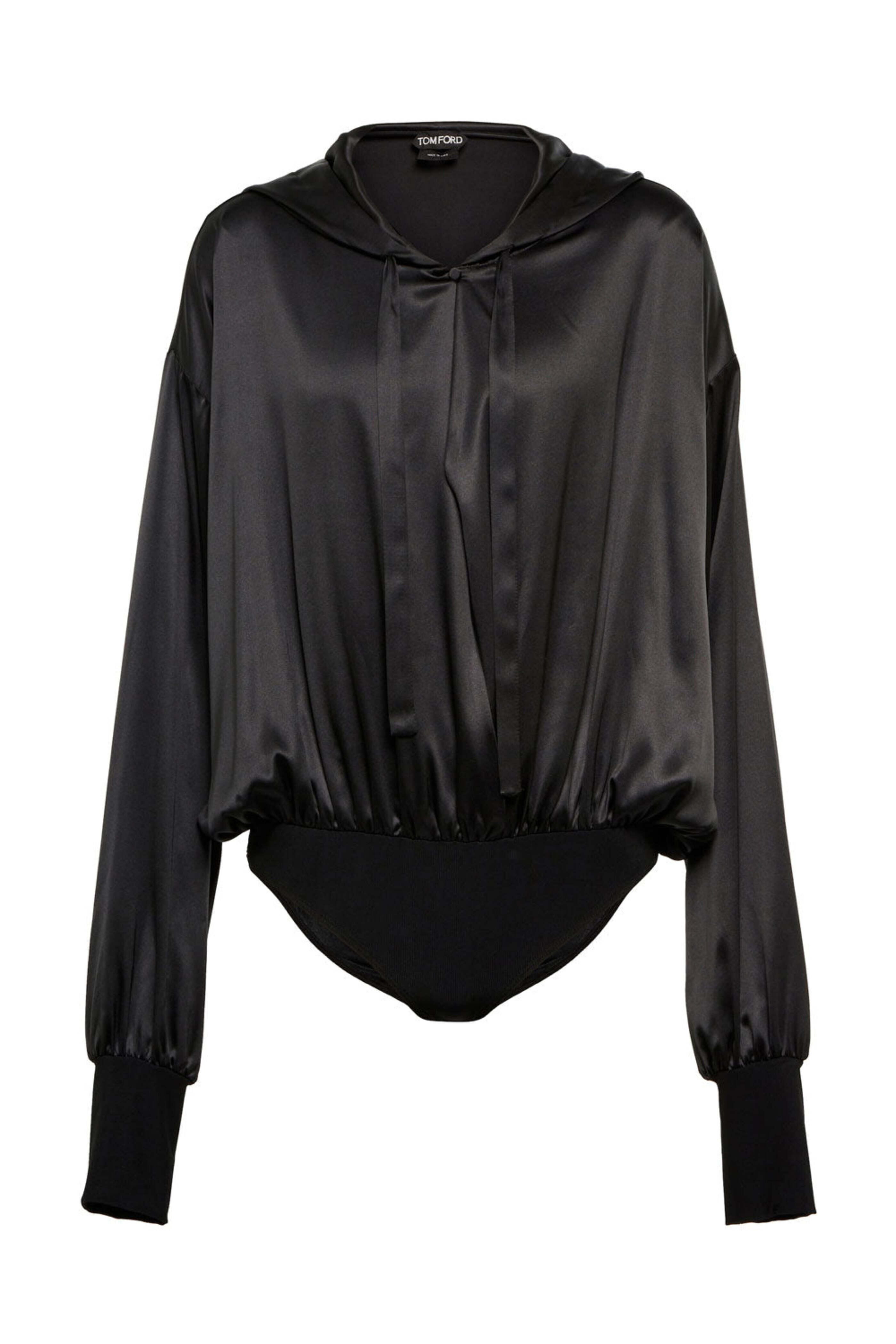 Tom Ford - Black Silk Hooded Bodysuit