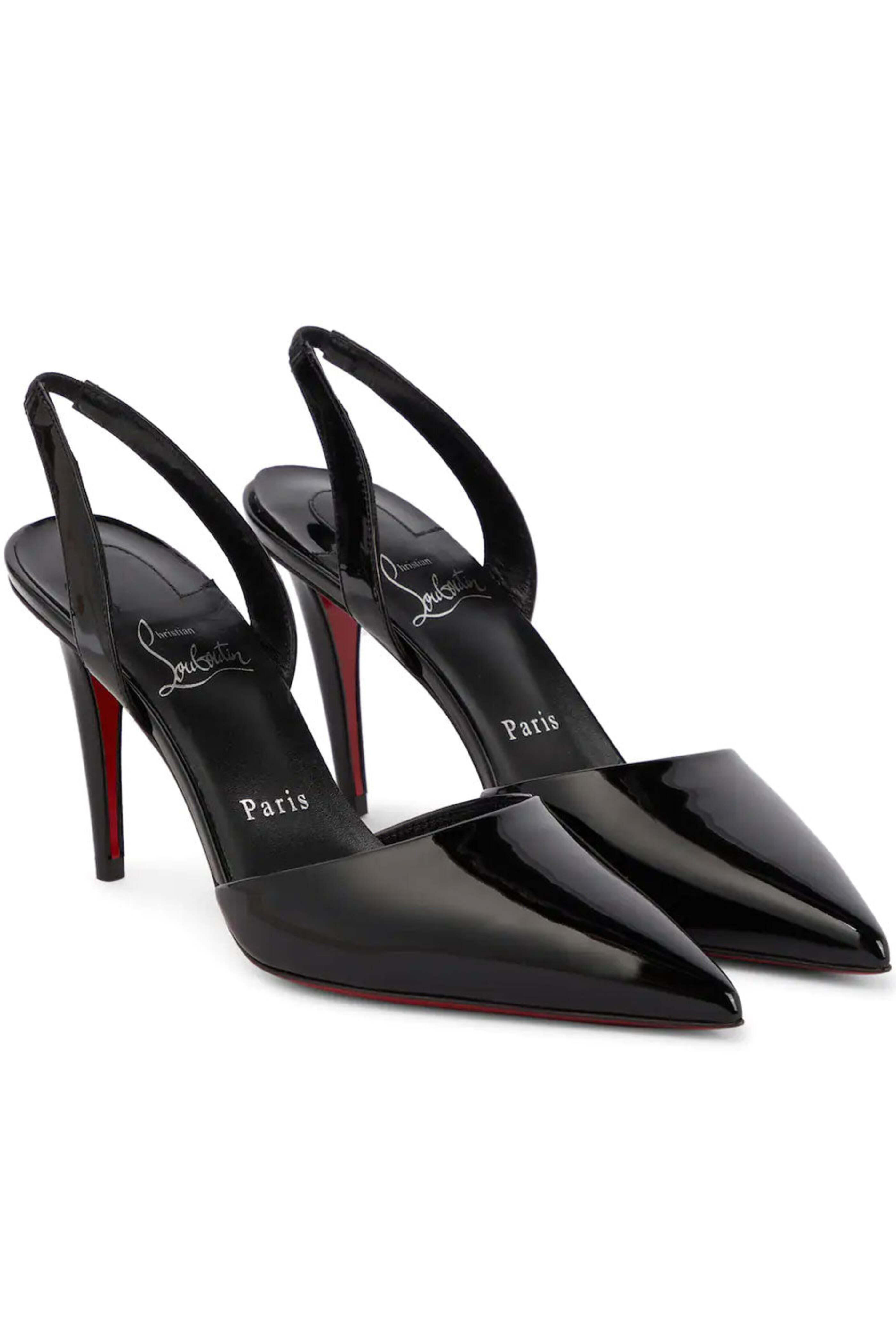 Christian Louboutin - Astrid Patent Leather Slingback Pump in Black