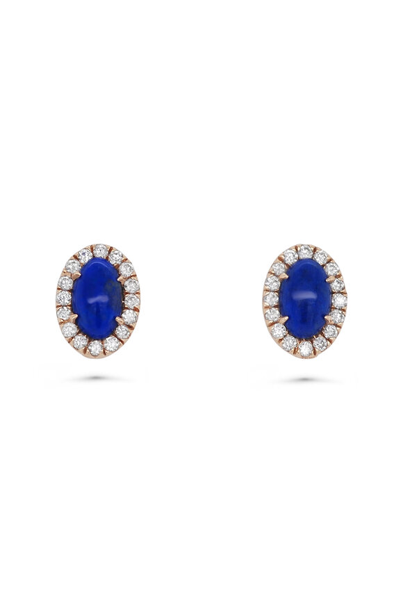 Kali Zoe 18k Yellow Gold Lapis & Diamond Earring - view 1