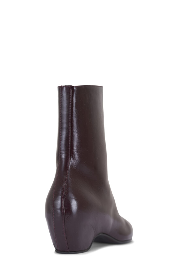 Khaite Sybil Burgundy Leather Ankle Boot, 40mm - view 4