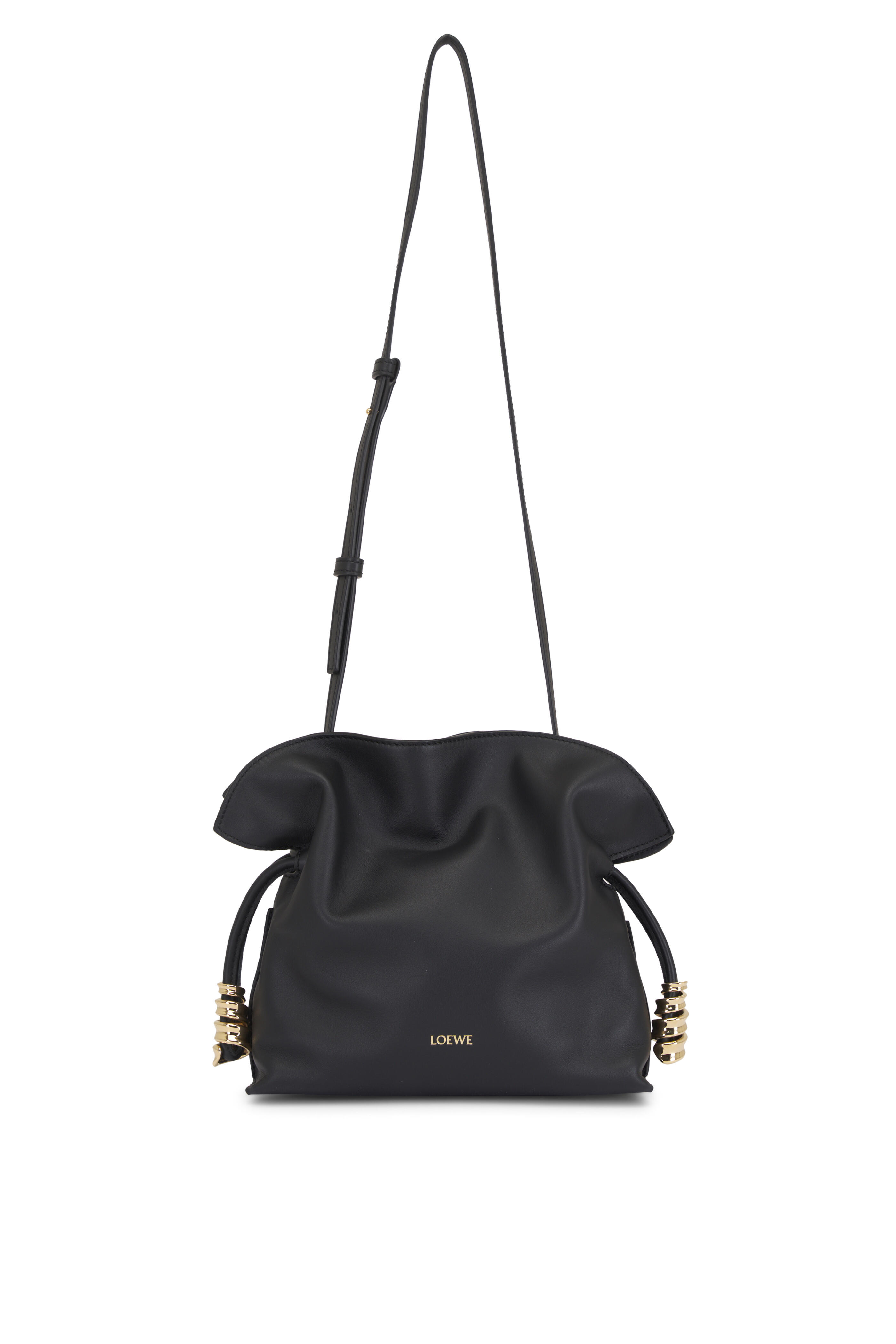 Loewe - Mini Coil Flamenco Black Leather Clutch