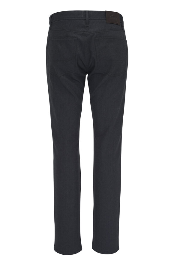 Brioni - Anthracite Wool & Cotton Five Pocket Pant