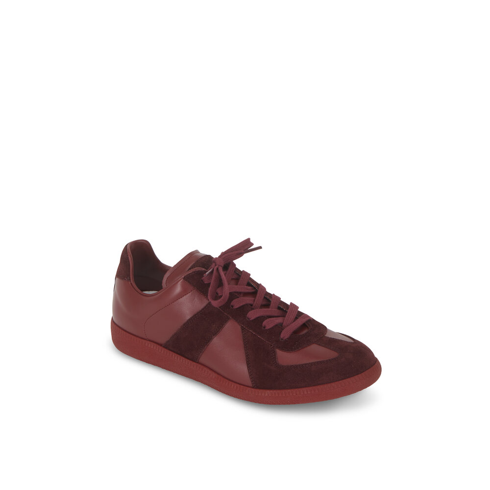 Maison Margiela - Replica Bordeaux Leather & Suede Lace-Up