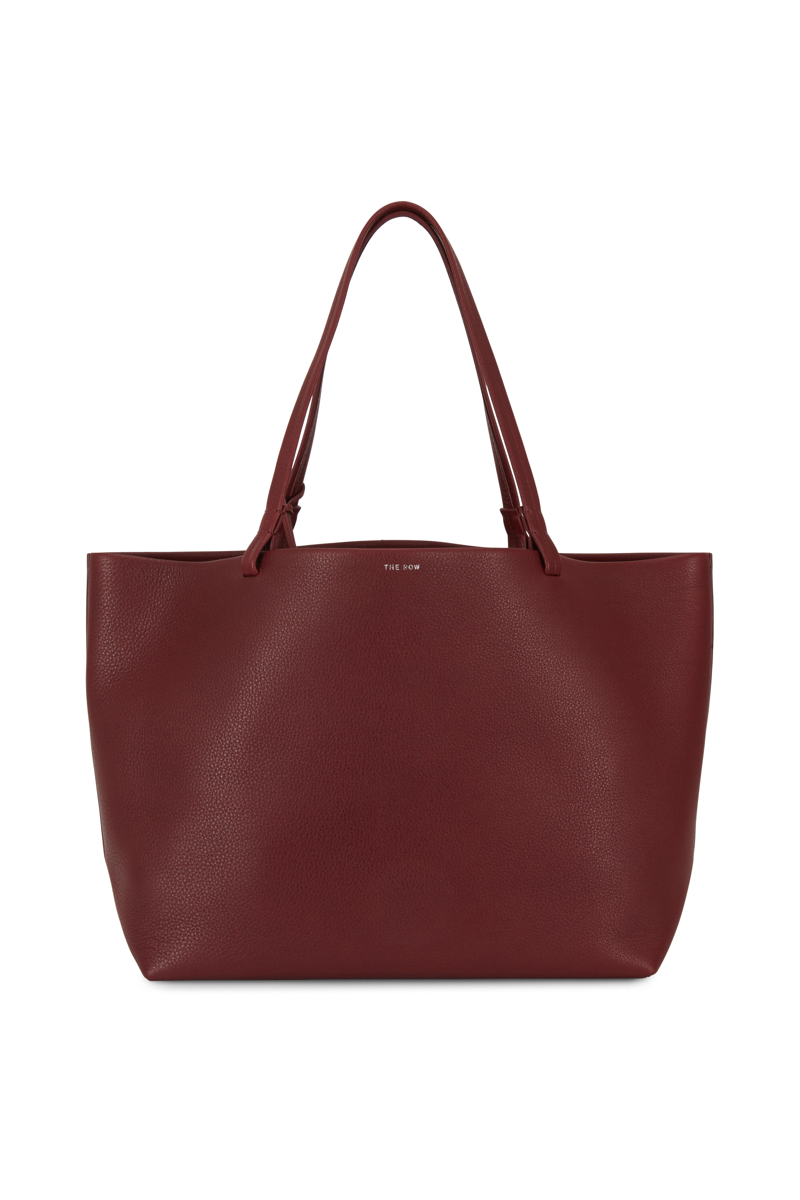 The Row - Park Maroon Grained Leather Tote | Mitchell Stores