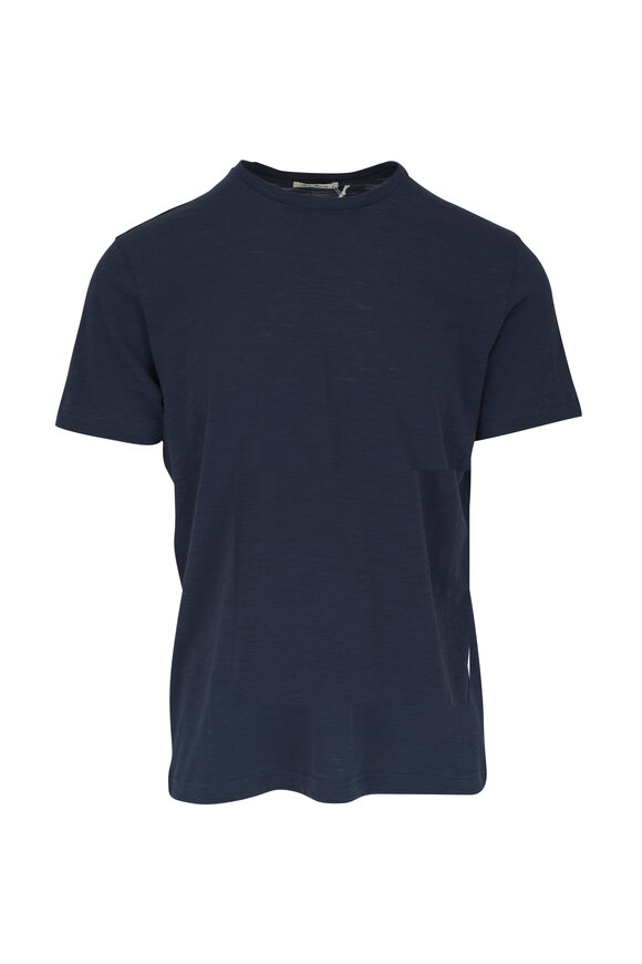 Stefan Brandt Enno Navy Cotton Crewneck T-Shirt 