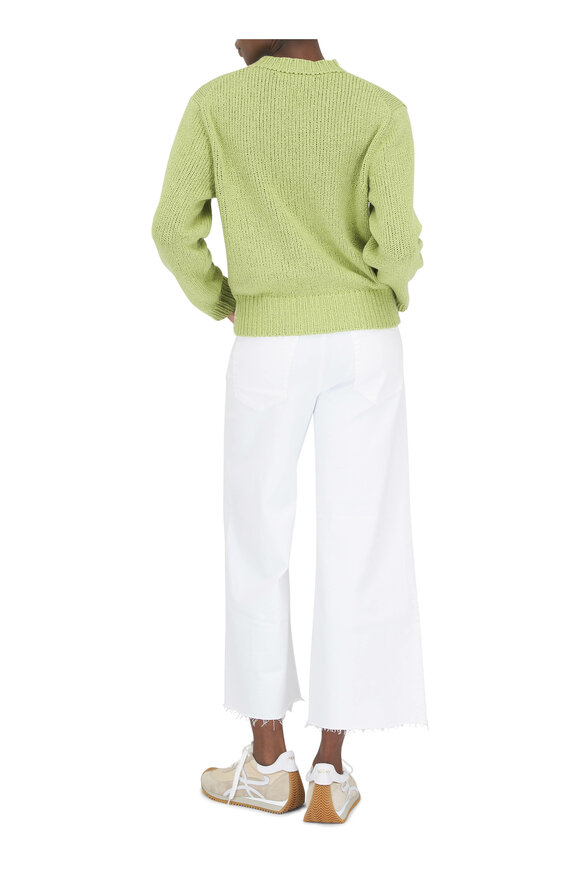 The Elder Statesman - Nora Wasabi Greeen Cotton Sweater 