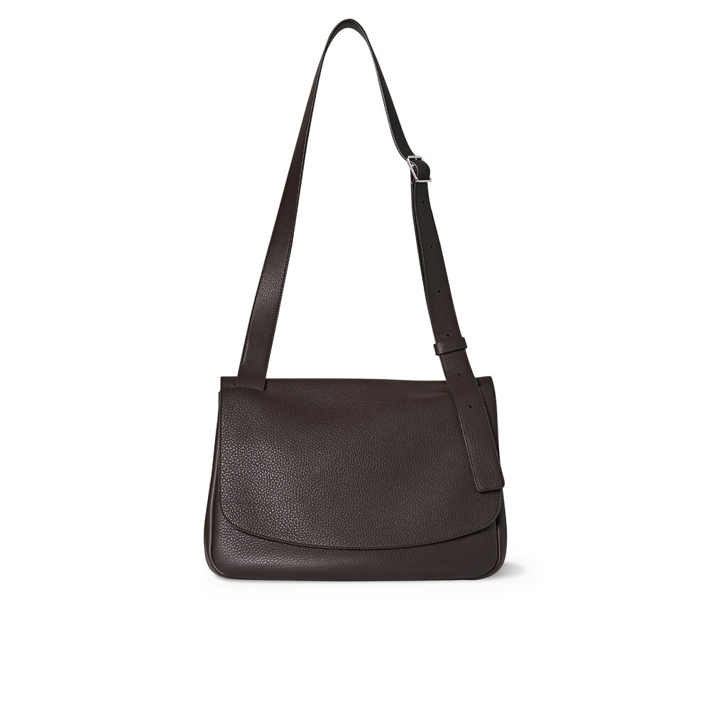 The Row Small Mail Bag Mocha Leather Shoulder Bag