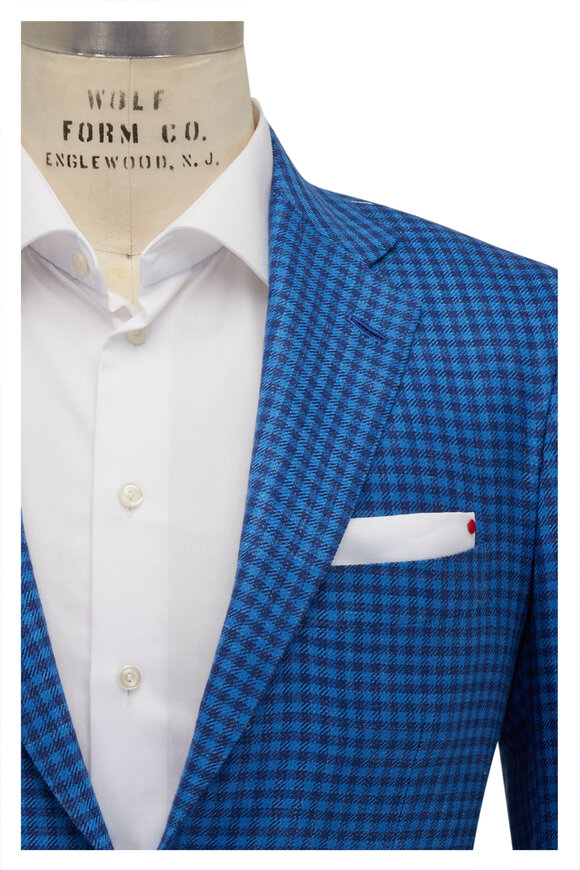 Kiton Navy & Blue Check Sportcoat