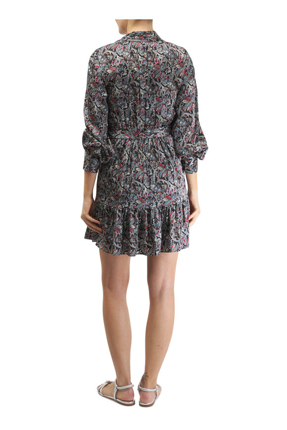 Veronica Beard - Zoella Black Paisley Print Mini Dress