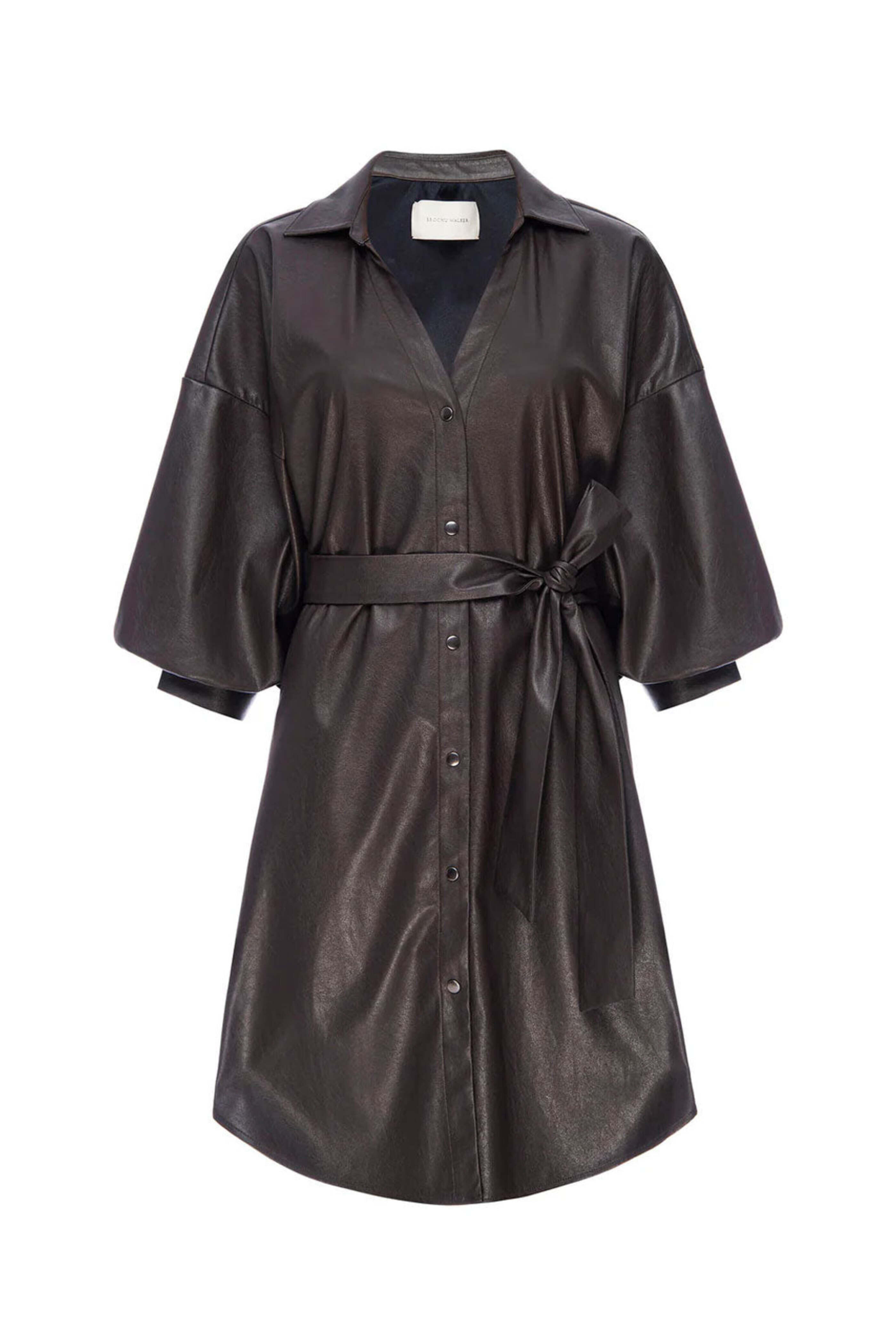 Brochu Walker - Timber Kate Belted Vegan Leather Shirt Dress