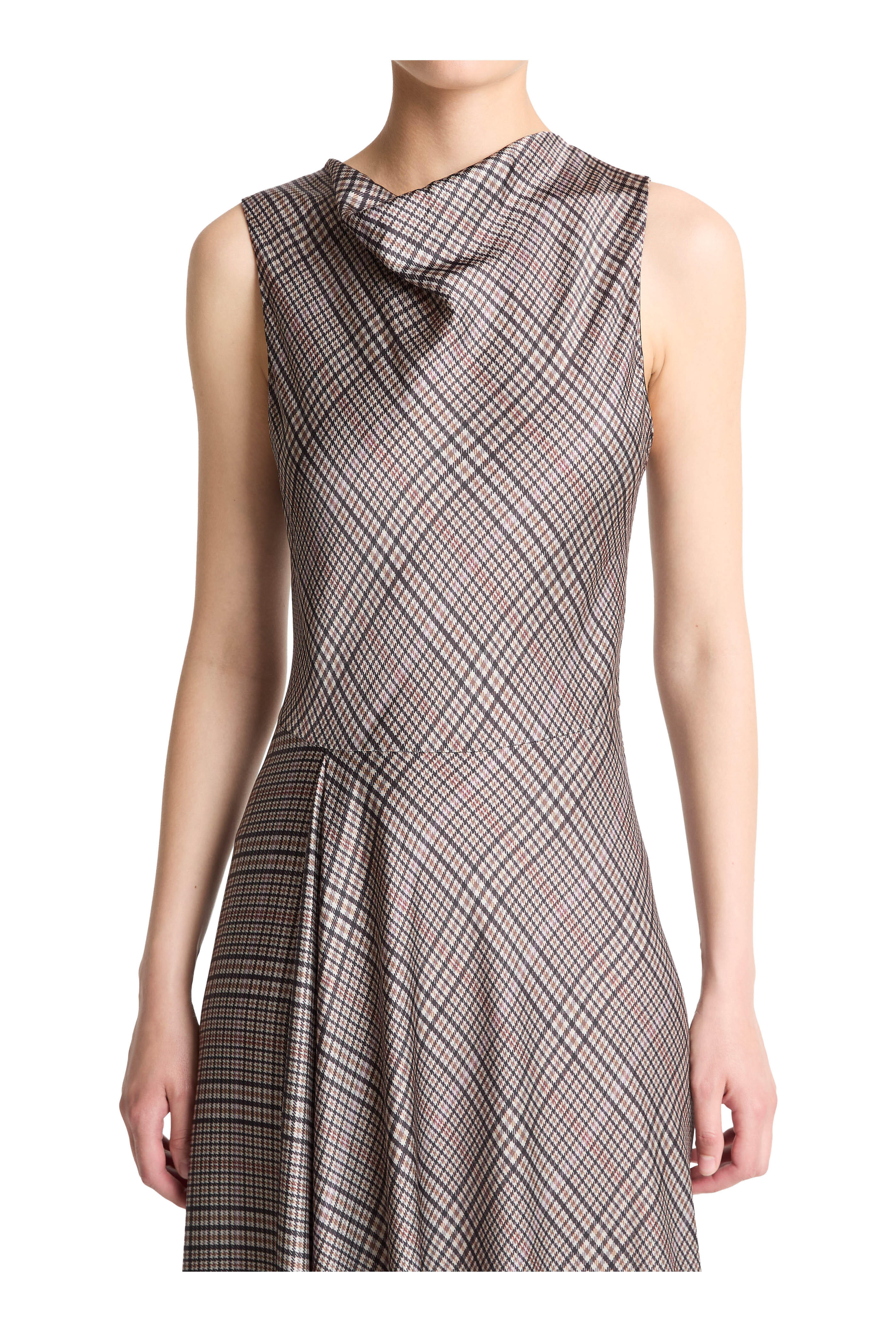 Vince - Pressed Plaid A-Line Midi Dress