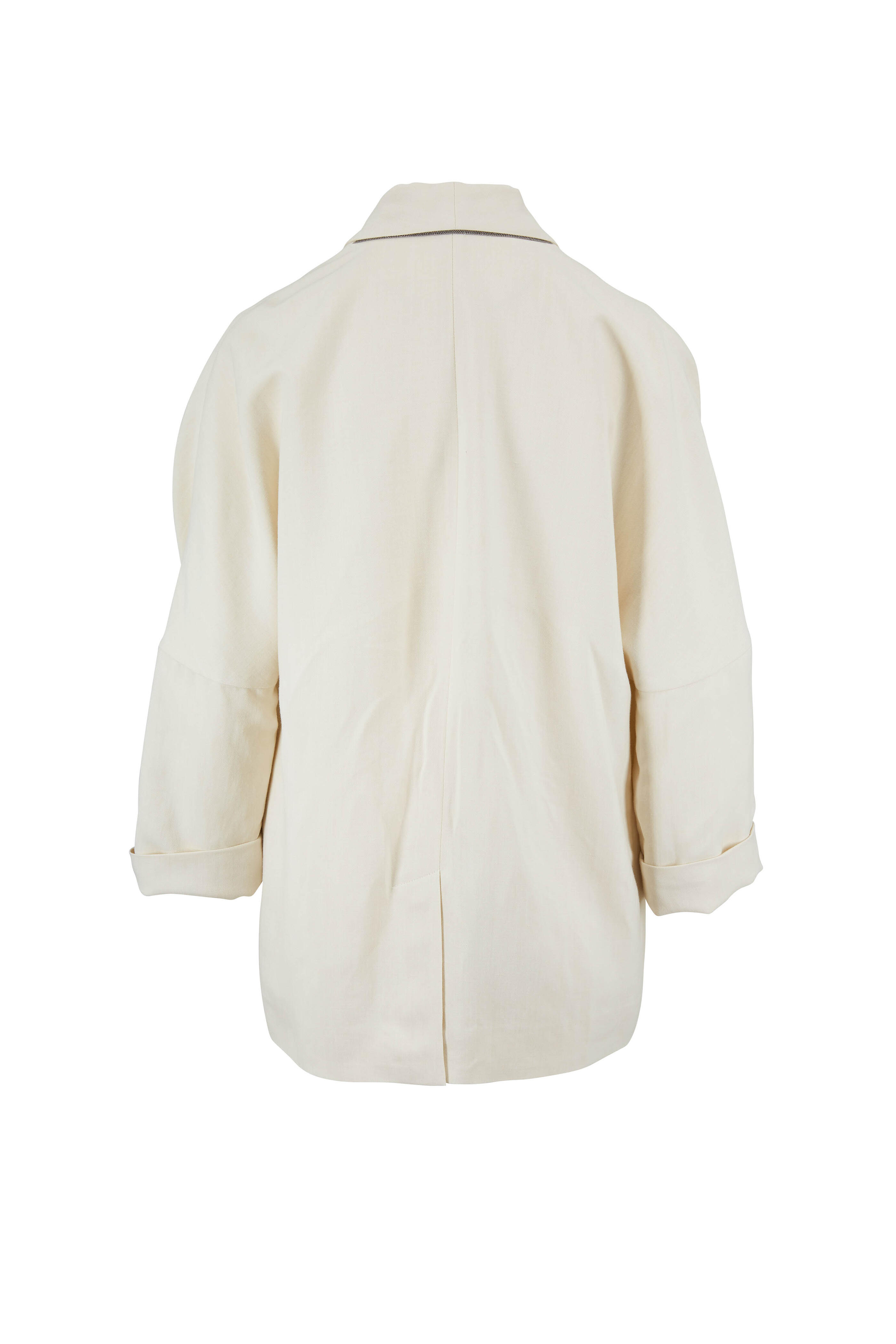 Brunello Cucinelli - Natural Linen Shawl Lapel Drop Sleeve Blazer
