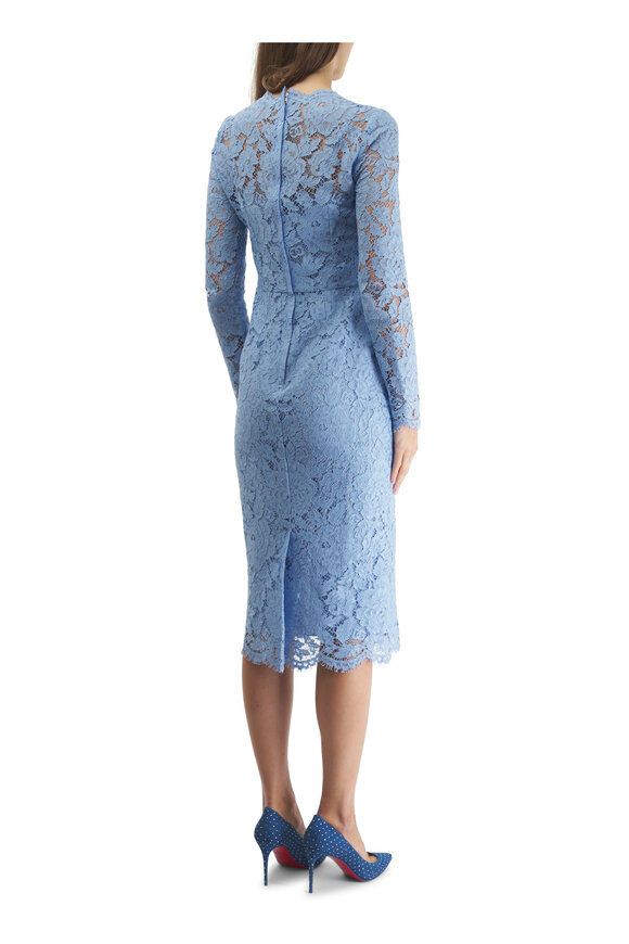 Dolce & Gabbana - Lilac Floral Lace A-Line Midi Dress 