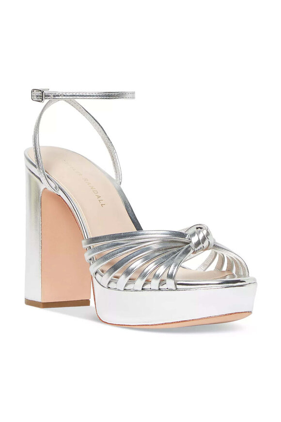 Loeffler Randal Rivka Knot Platform Sandal in SIlver - view 1