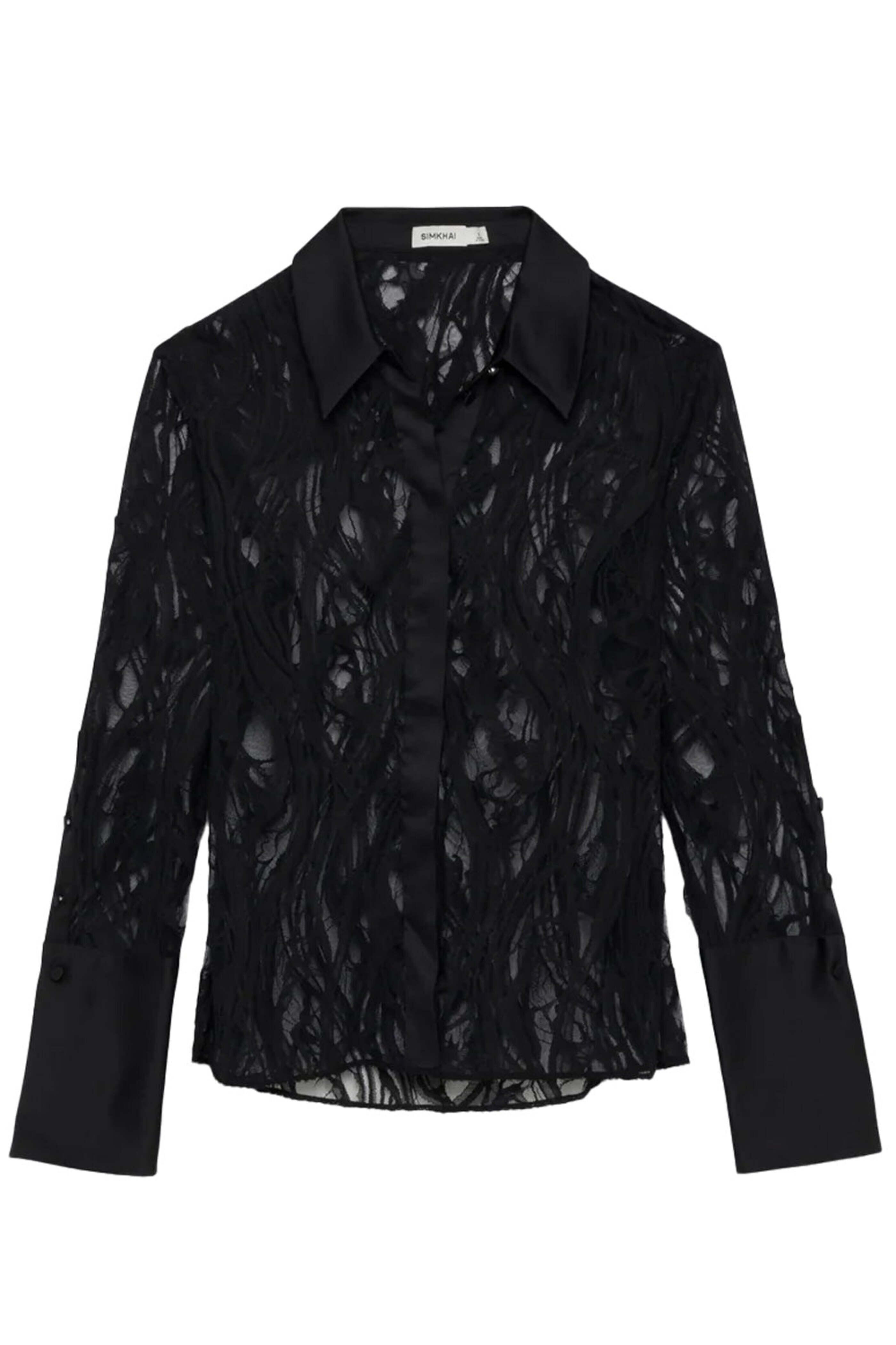 Simkhai - Black Candela Long Sleeve Lace Shirt