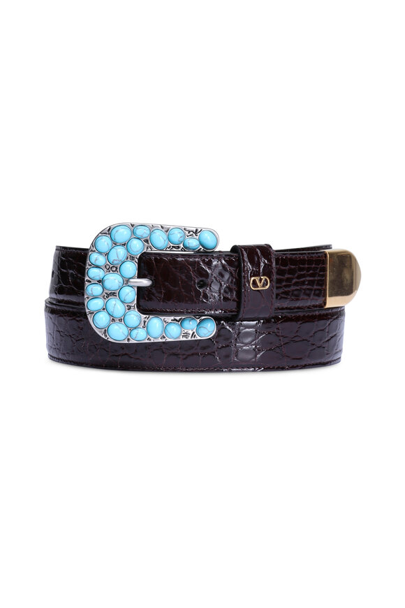 Golden Goose - Dallas Testa Di Moro Washed Leather Stud Belt