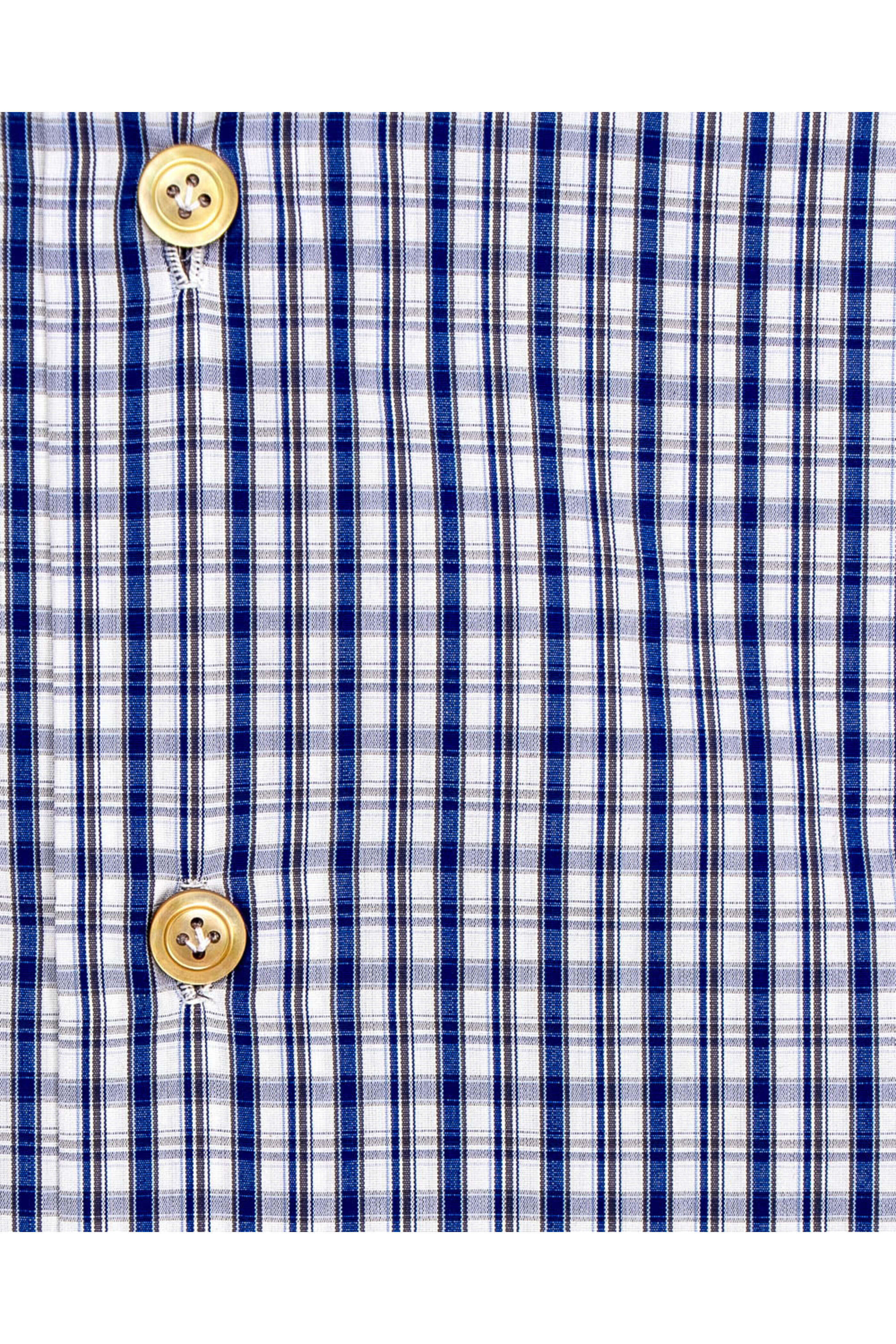 Kiton - Blue and Grey Check Dress Shirt
