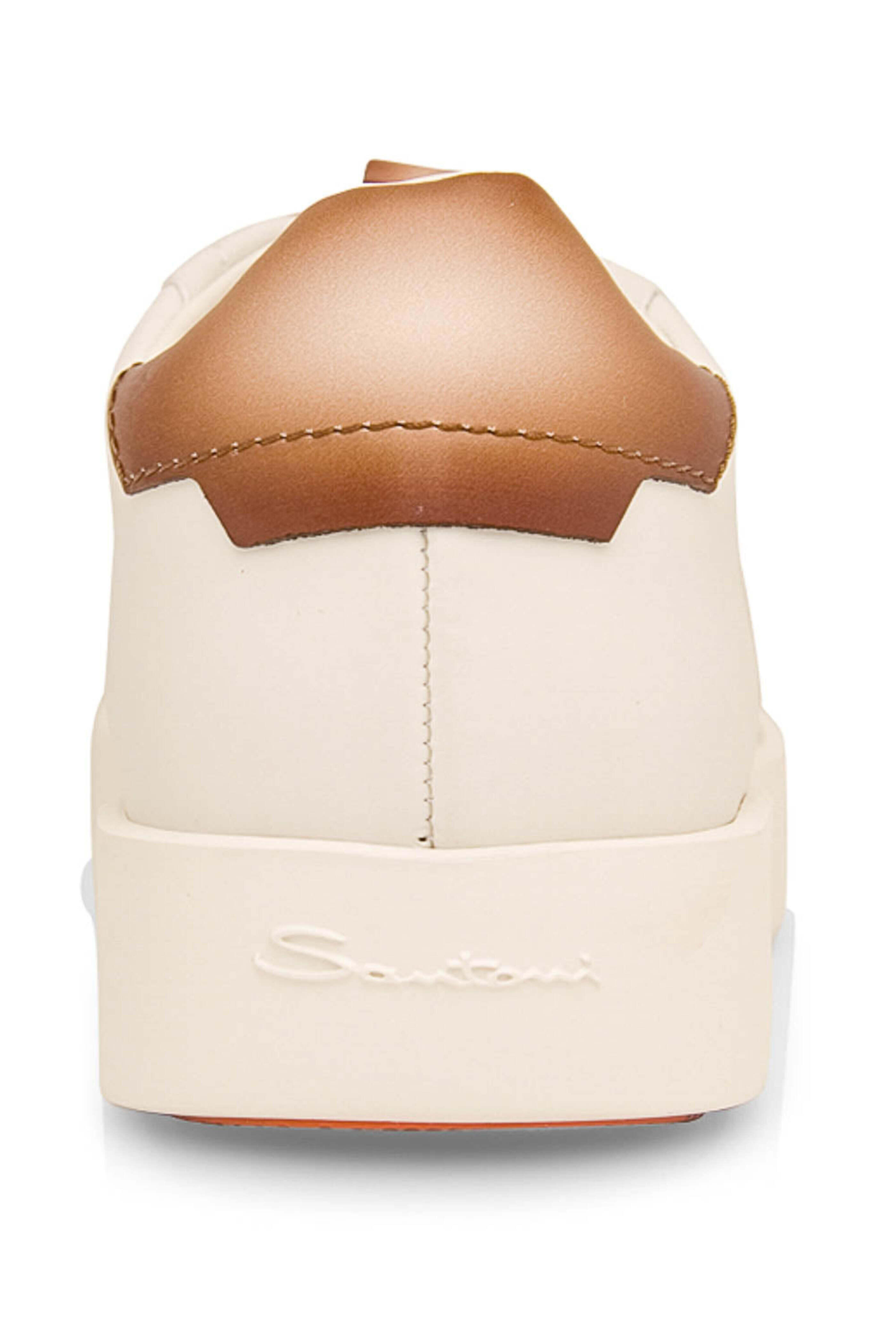 Santoni - Part Leather Sneaker in White