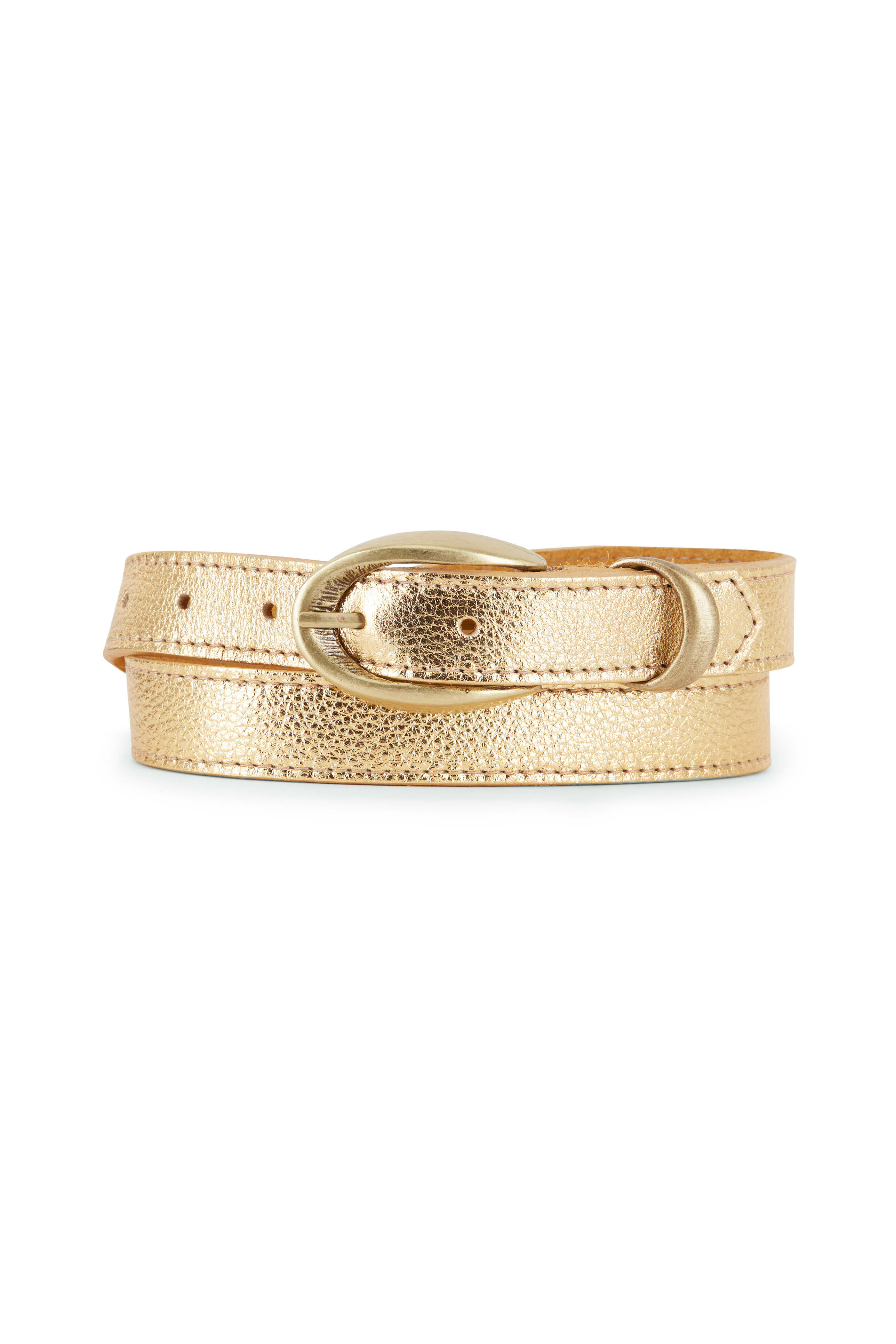 Kim White Brown Leather Belt with Gold Ring Detail Snake 4-Part - Brown – Kim White Bags/Belts main image 4
