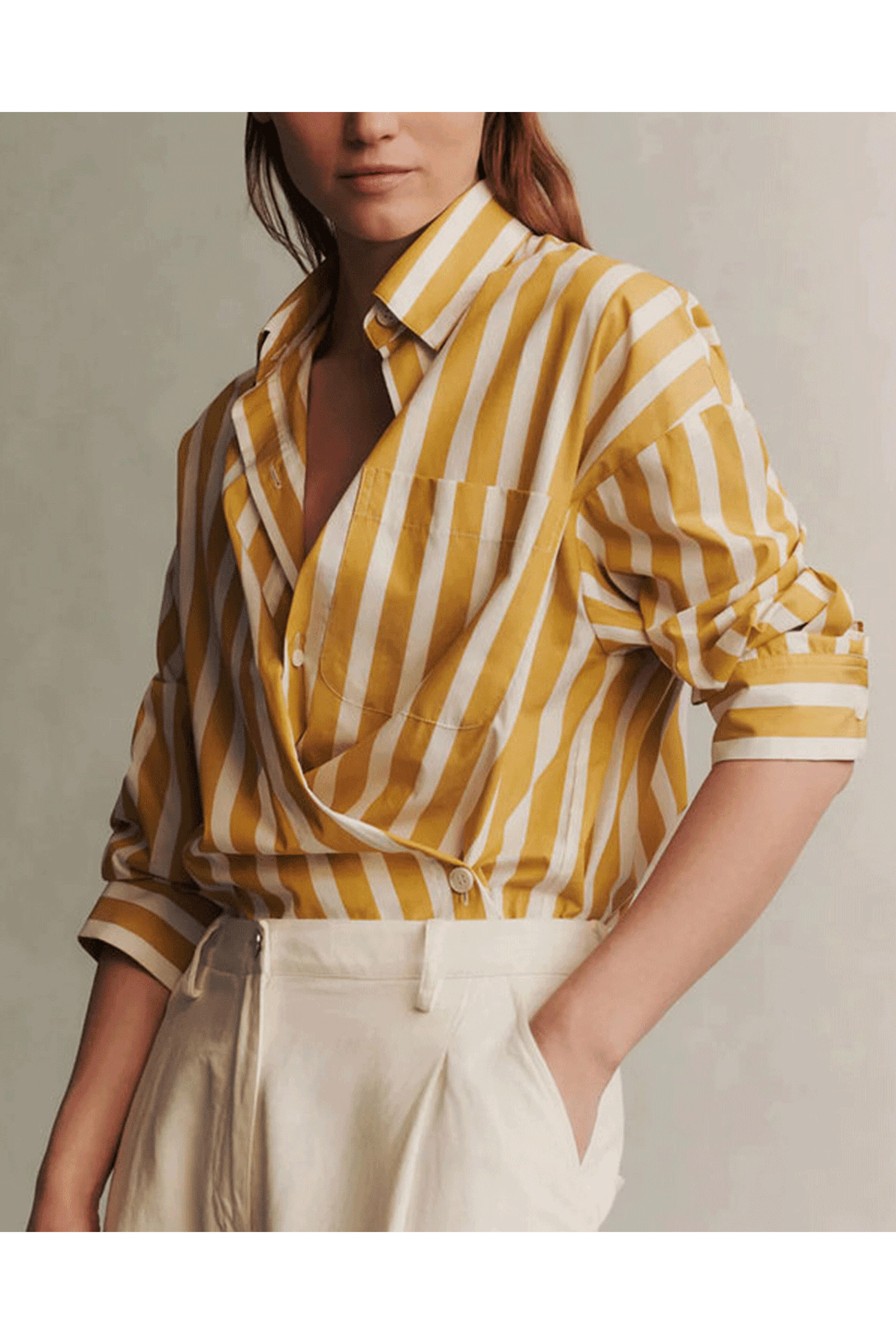 TWP - New Earl Awning Yellow Stripe Shirt