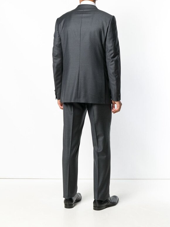 Zegna - Solid Gray Worsted Wool Suit