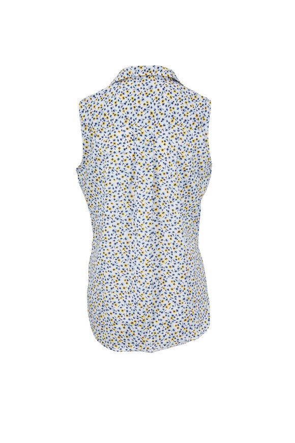Frank & Eileen - Fiona Blue & Yellow Flowers Chambray Button Down