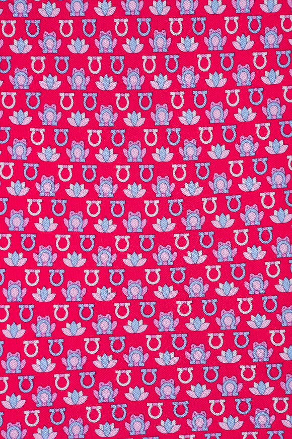 Ferragamo Red Frog Print Silk Necktie - view 2