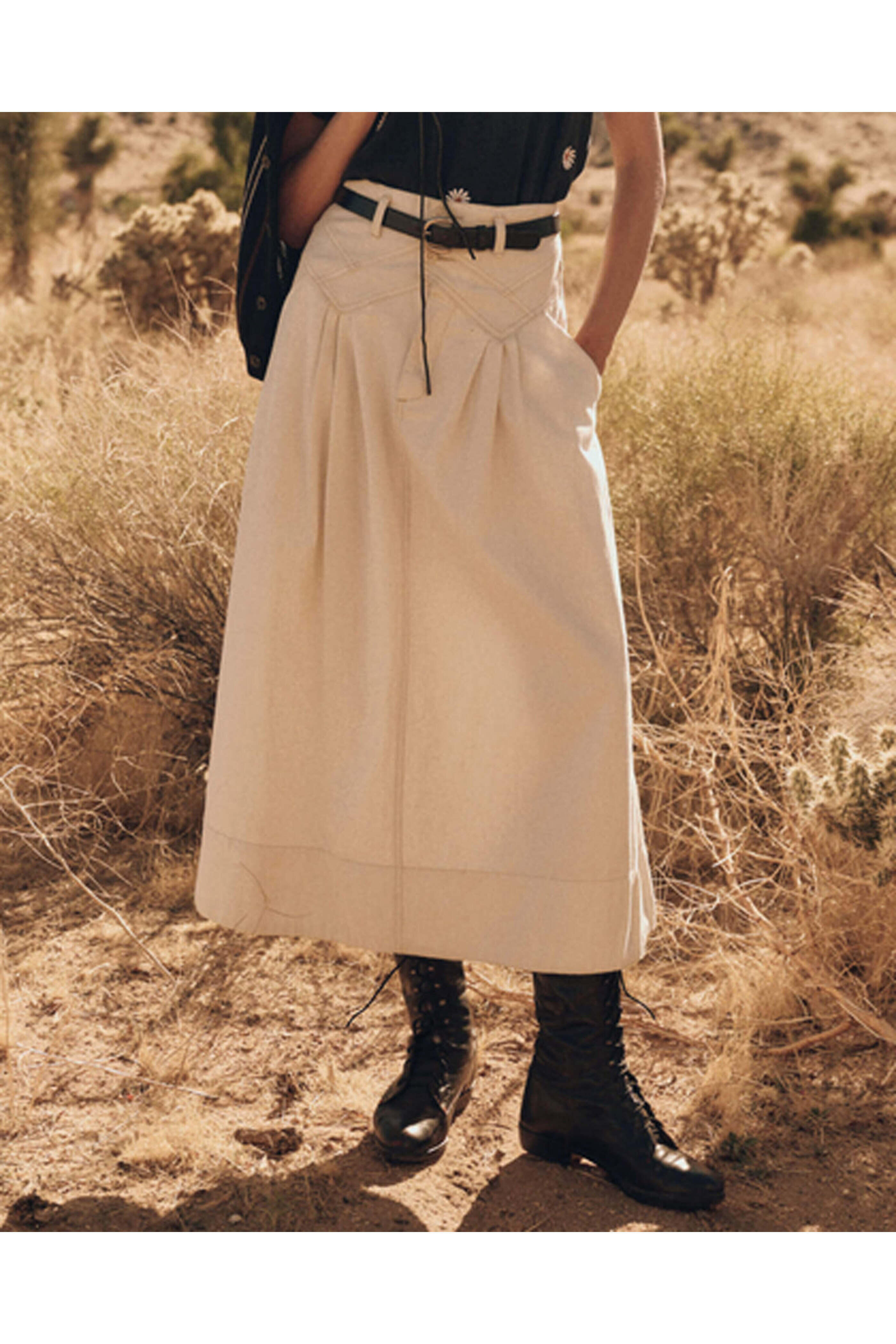 The Great - Natural Hemp Field Skirt