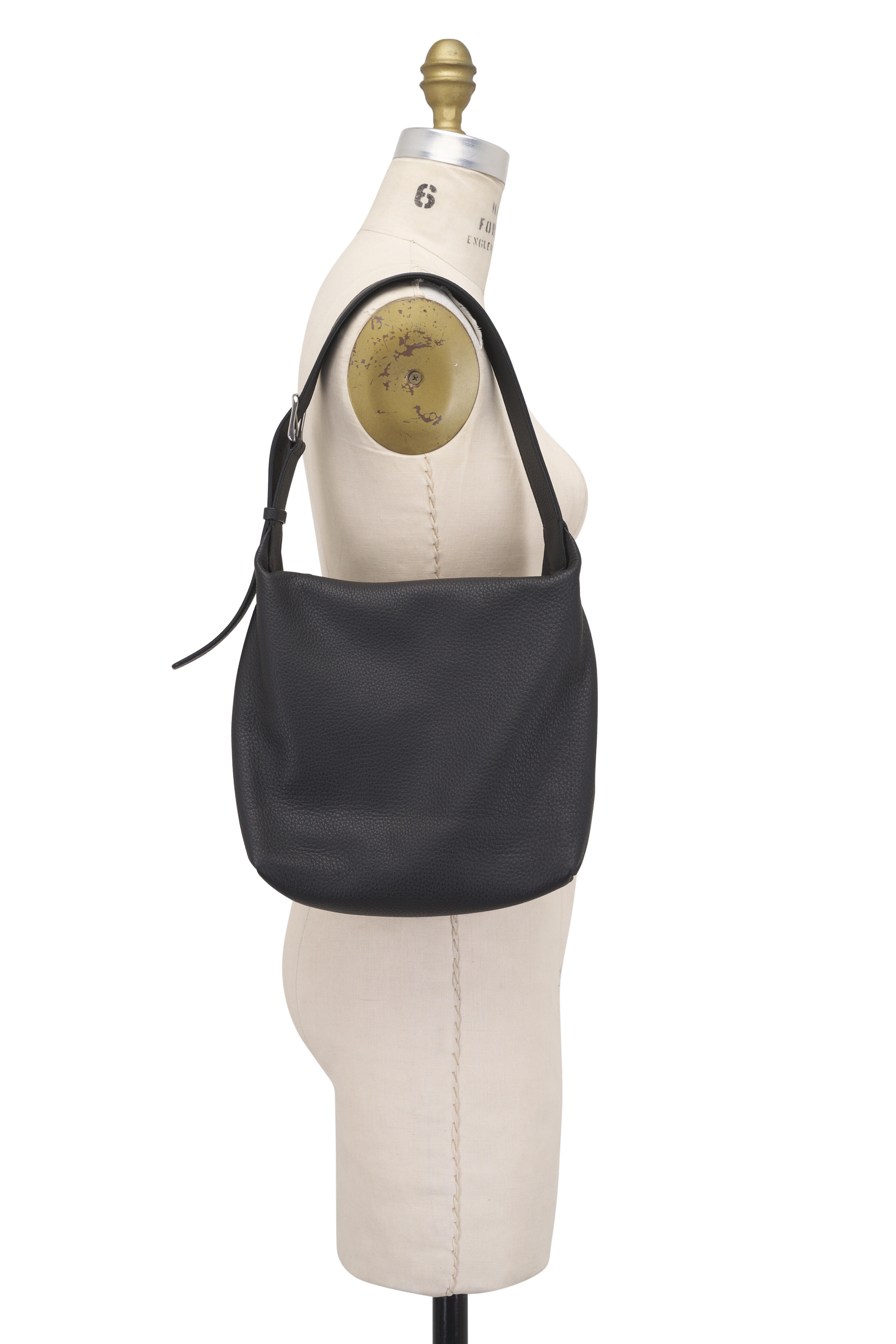 The Row - Isa Black Leather Shoulder Bag